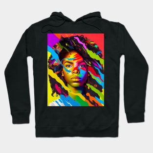 Colorful pop art style woman portrait Hoodie